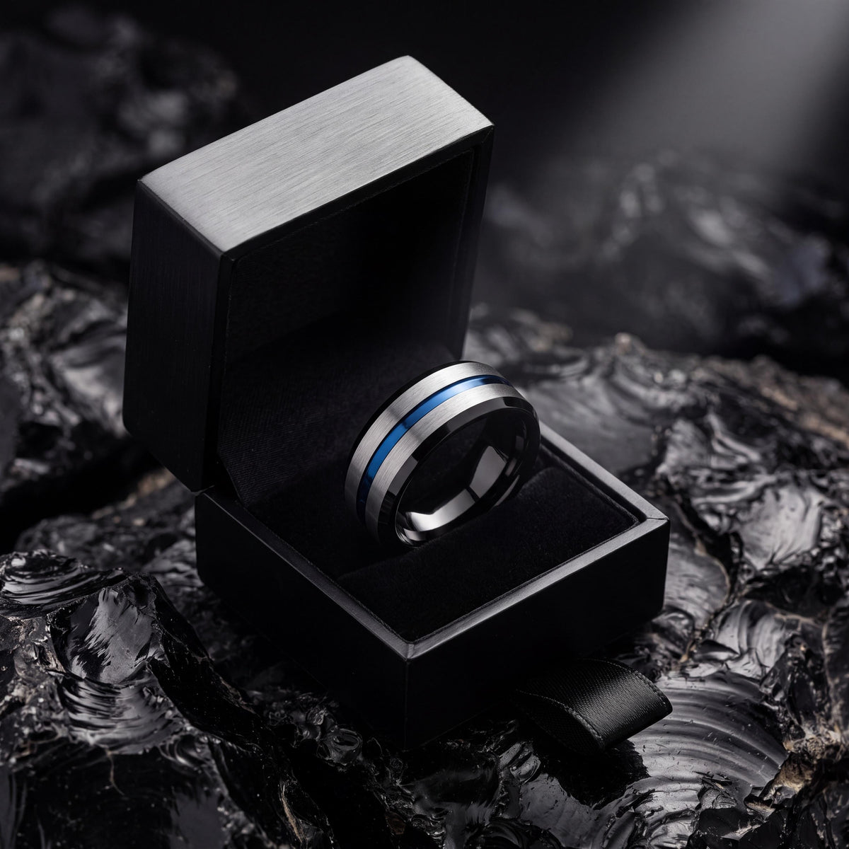 Wedding Band,Mens Wedding Band Tungsten,Unique Wedding Rings,Male Wedding Band,Simple Silver Band Ring,Black Wedding Band,Mens Rings Blue,10