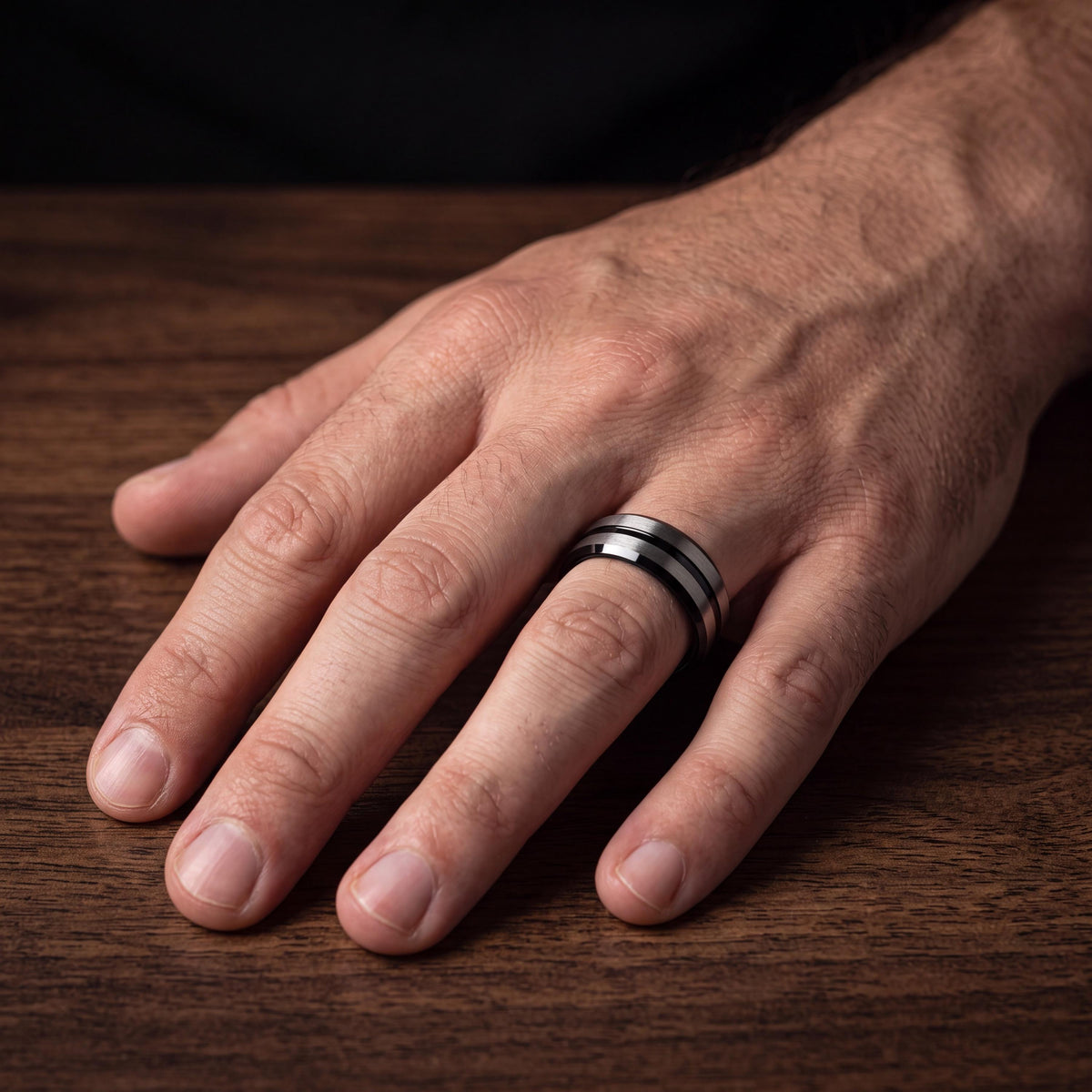 Wedding Bands,Mens Tungsten Wedding Band,Unique Wedding Rings,Couple Wedding Bands,Hammered Silver Ring Women,Black Rings,Blue Wedding Bands