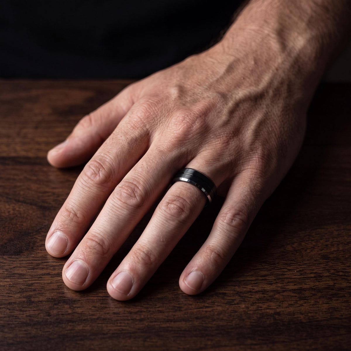 Tungsten Wedding Band, Womens Mens Wedding Ring, Black Metal Ring, Couple Promise Ring, Personalized Gifts For Couple, women, men