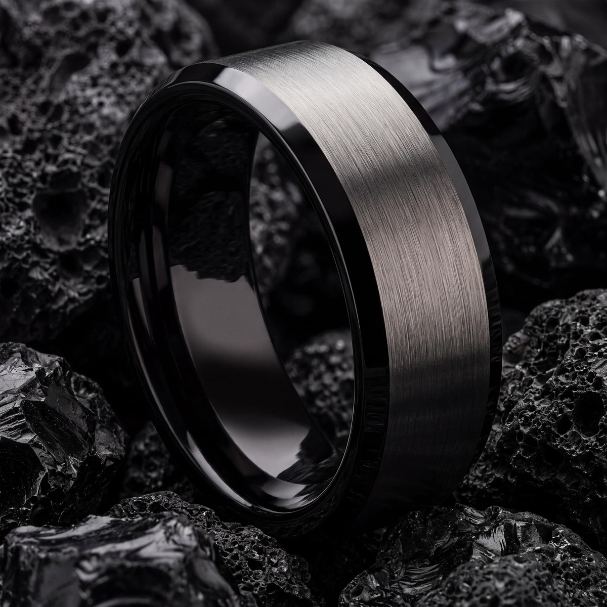 Wedding Band,Tungsten Wedding Band,Mens Wedding Ring,Unique Matching Wedding Bands,Male Wedding Band Gunmetal 6mm,Mens Wedding Band Black,10