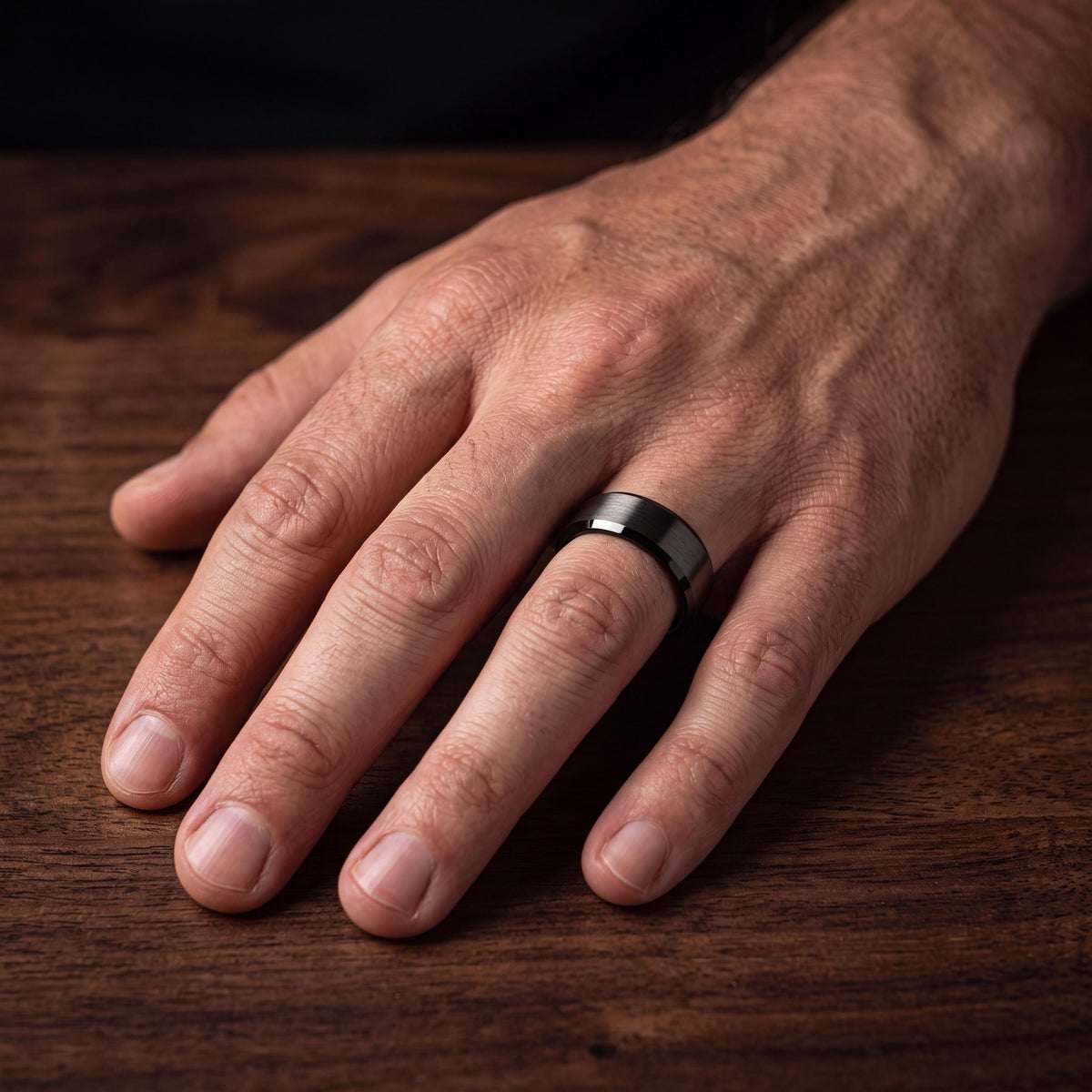 Wedding Band,Tungsten Wedding Band,Mens Wedding Ring,Unique Matching Wedding Bands,Male Wedding Band Gunmetal 6mm,Mens Wedding Band Black,10