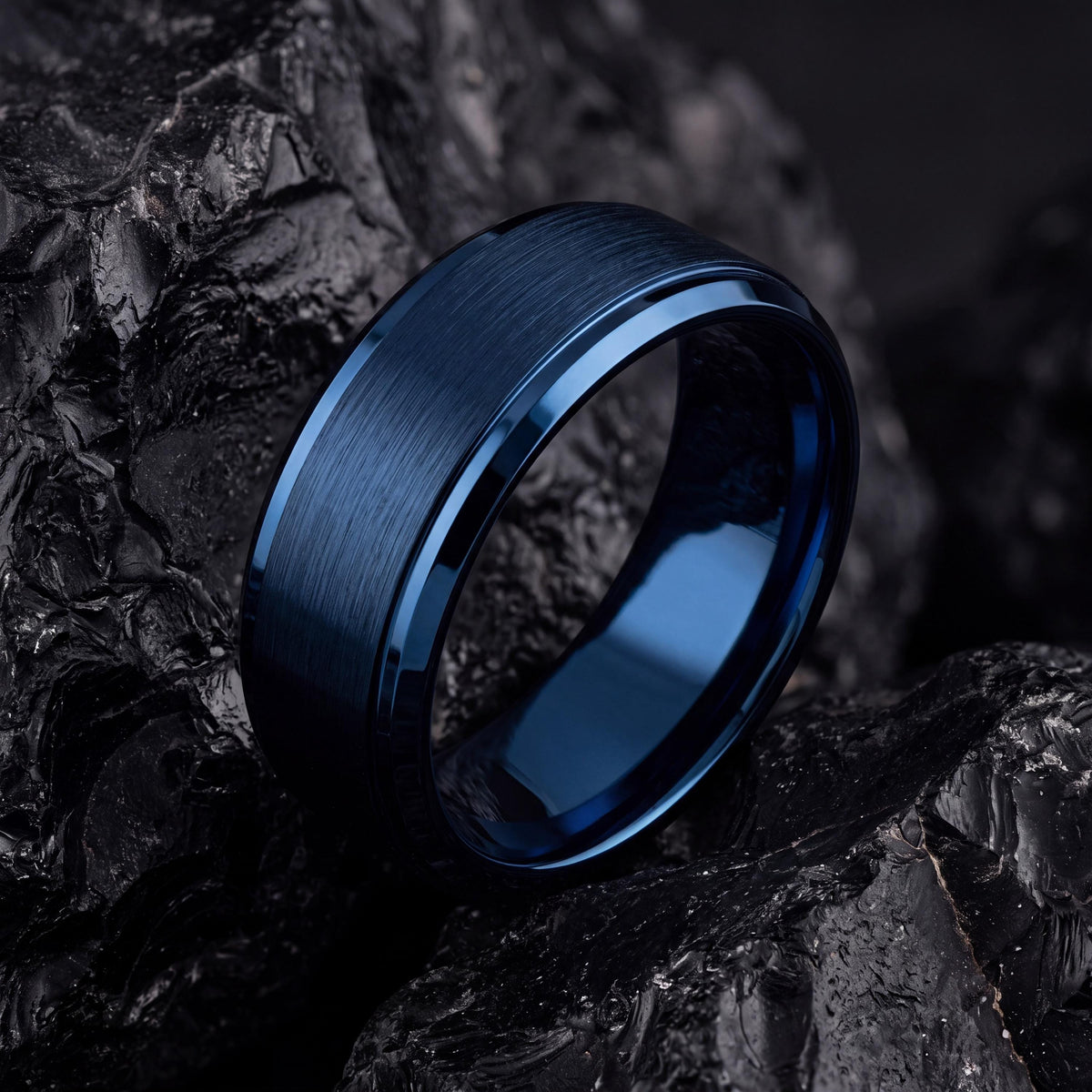 Mens Wedding Band,Mens Tungsten Wedding Band,Matching Wedding Bands His And Hers,Mens Wedding Comfort Band,Blue Wedding Bands,For,Gifts,Year