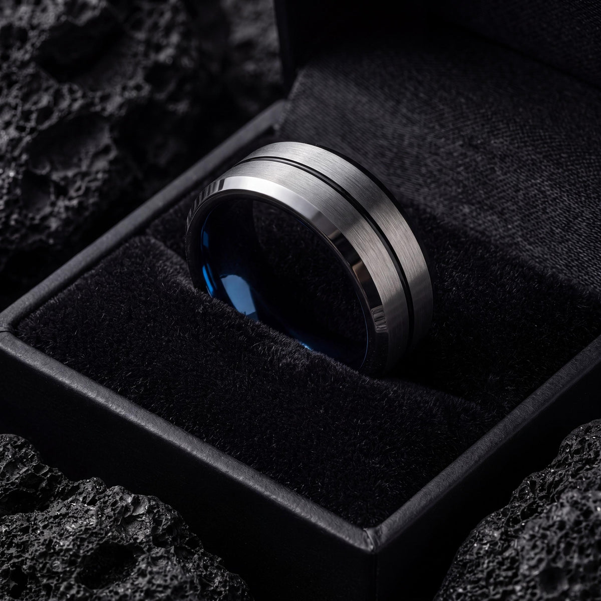 Mens Wedding Band,Mens Tungsten Wedding Band,Unique Mens Wedding Band,Mens Wedding Bands Unique,Womens Silver Rings,Black Wedding,Royal Blue
