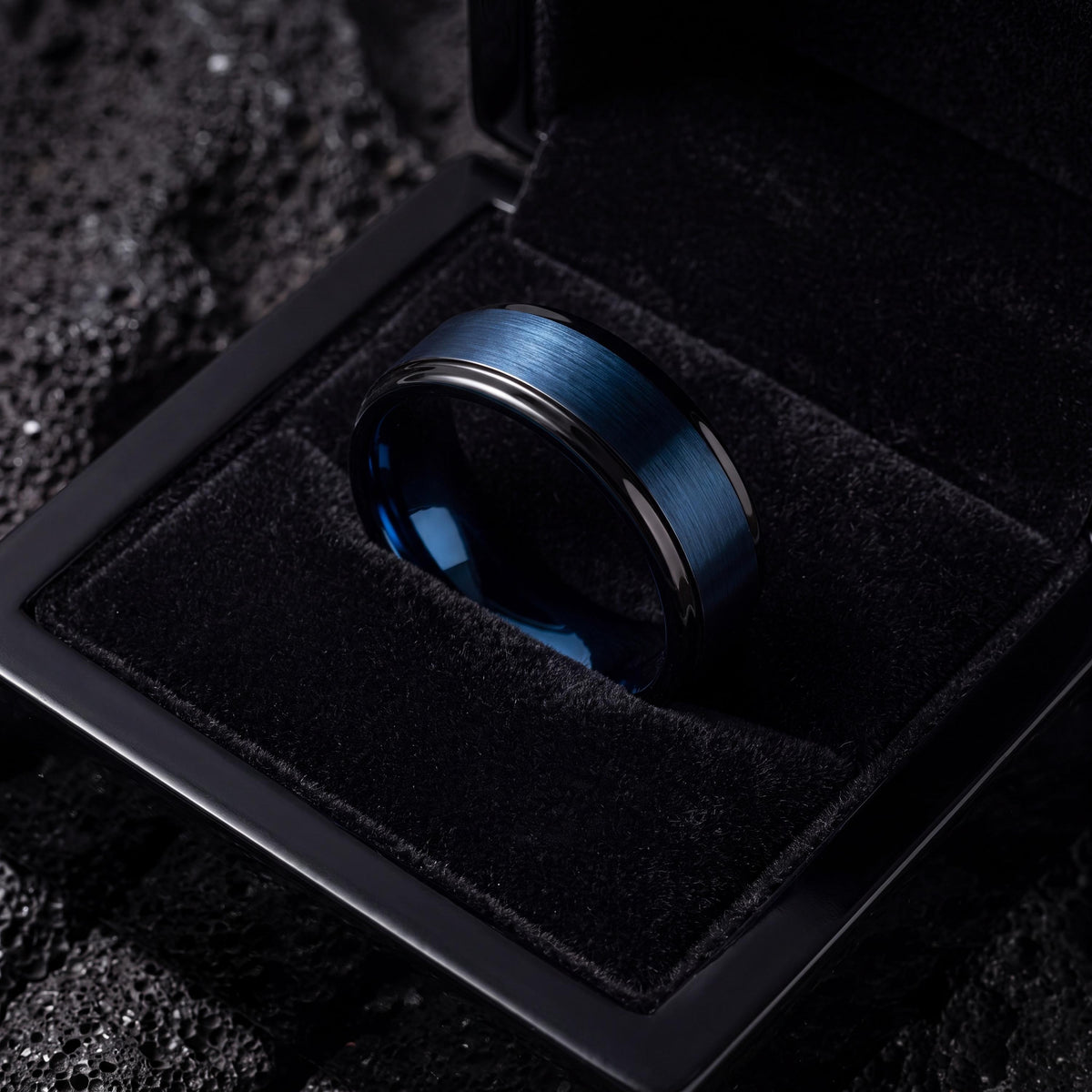 Tungsten Wedding Band,Mens Wedding Band Tungsten,Matching Wedding Bands,Womans Wedding Band Ring,Black Wedding Band Women,Dusty Blue Wedding
