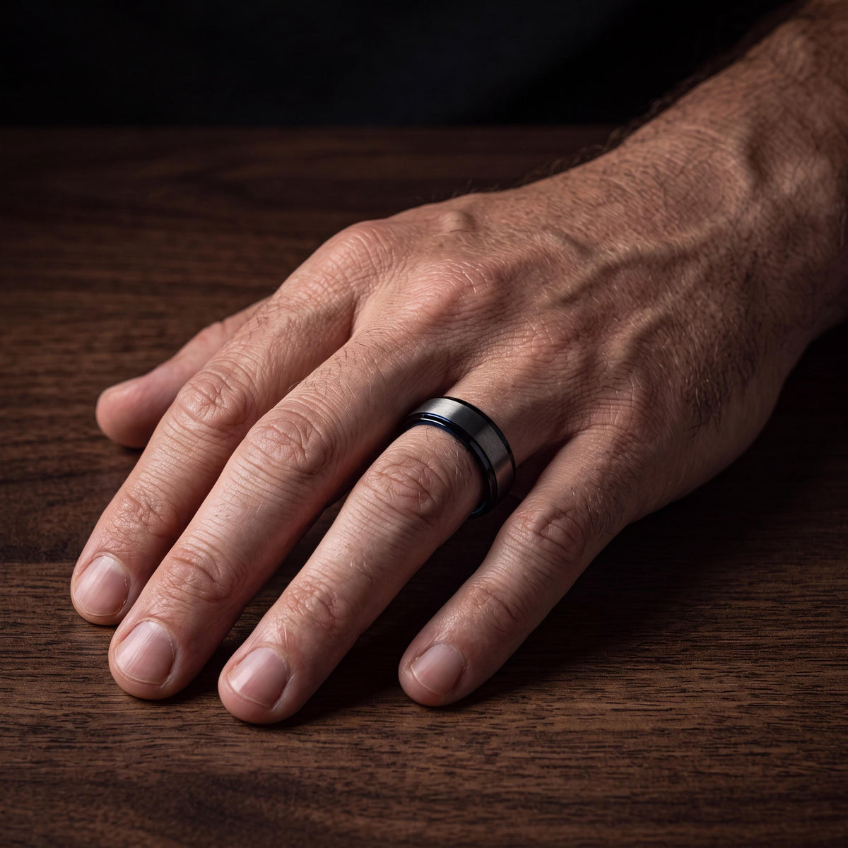 Wedding Bands,Tungsten Wedding Band,Mens Wedding Ring,70Th Wedding Anniversary,Silver Tungsten Rings Set,Black Mens Wedding Band,Blue Ring,8
