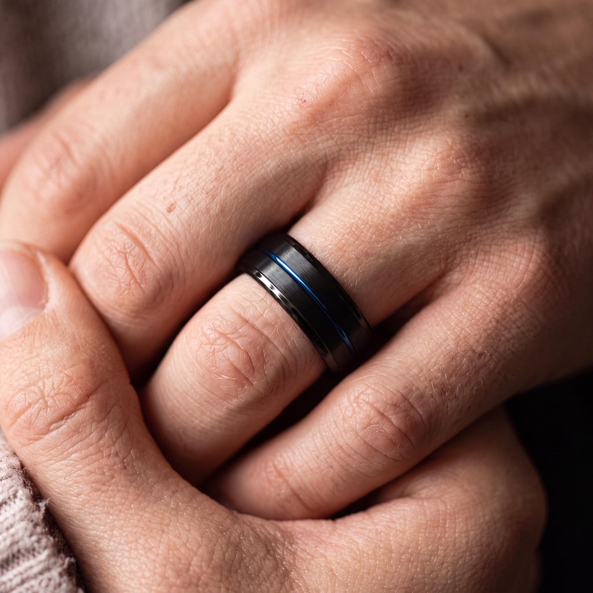 Tungsten Wedding Band,Mens Tungsten Wedding Band,Wedding Rings Women,Womens Comfort Fit Wedding Band,Black Wedding Ring,Dusty Blue Wedding,8