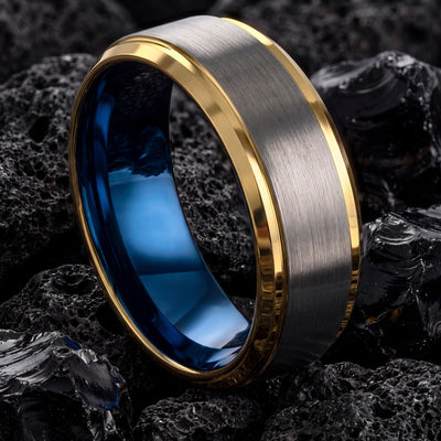 Tungsten Wedding Band,Mens Tungsten Wedding Band,Men Wedding Band,Wide Wedding Bands Women,Custom Gold Ring,Silver Thumb Ring,Mens Blue Ring