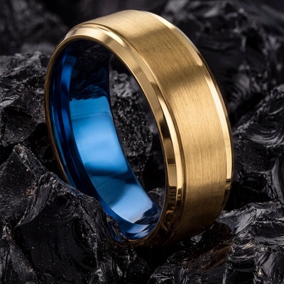 Wedding Band,Mens Tungsten Wedding Band,Mens Wedding Band Unique,Wedding Band Tungsten Carbide,Wedding Band Set Yellow Gold,Blue Band Ring,1