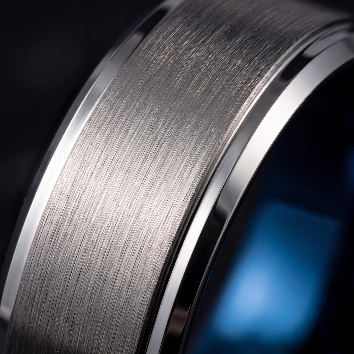 Wedding Band,Mens Tungsten Wedding Band,Wedding Band Set,Two Tone Wedding Band Set,Mens Wedding Ring Silver And Blue,Silver Set Mens,Blue,10