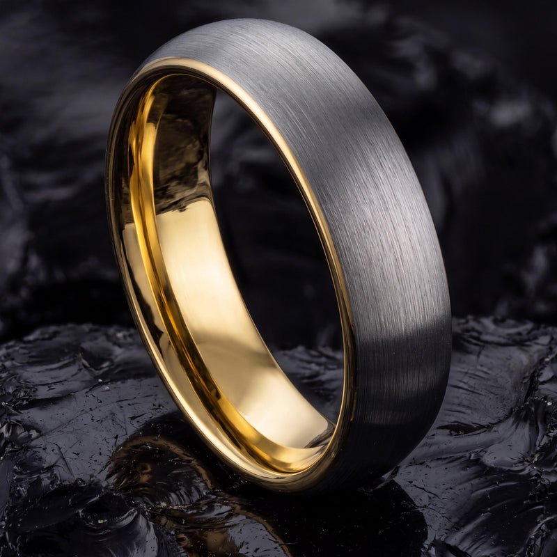 Silver Wedding Band For Women, Gold Tungsten Rings For Men, Personalized Gifts For Dad, Christmas Gifts For Him, 1 Year Anniversary Gifts