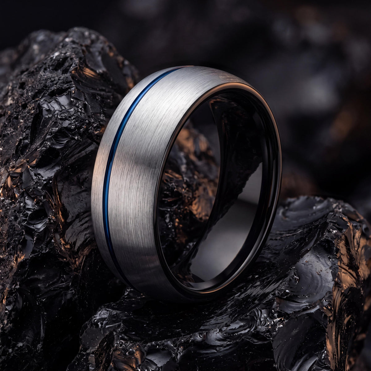 Wedding Bands,Mens Tungsten Wedding Band,His and Hers Wedding Bands,Personalized Wedding,Silver Band,Black Wedding Ring,Blue Wedding Ring,10