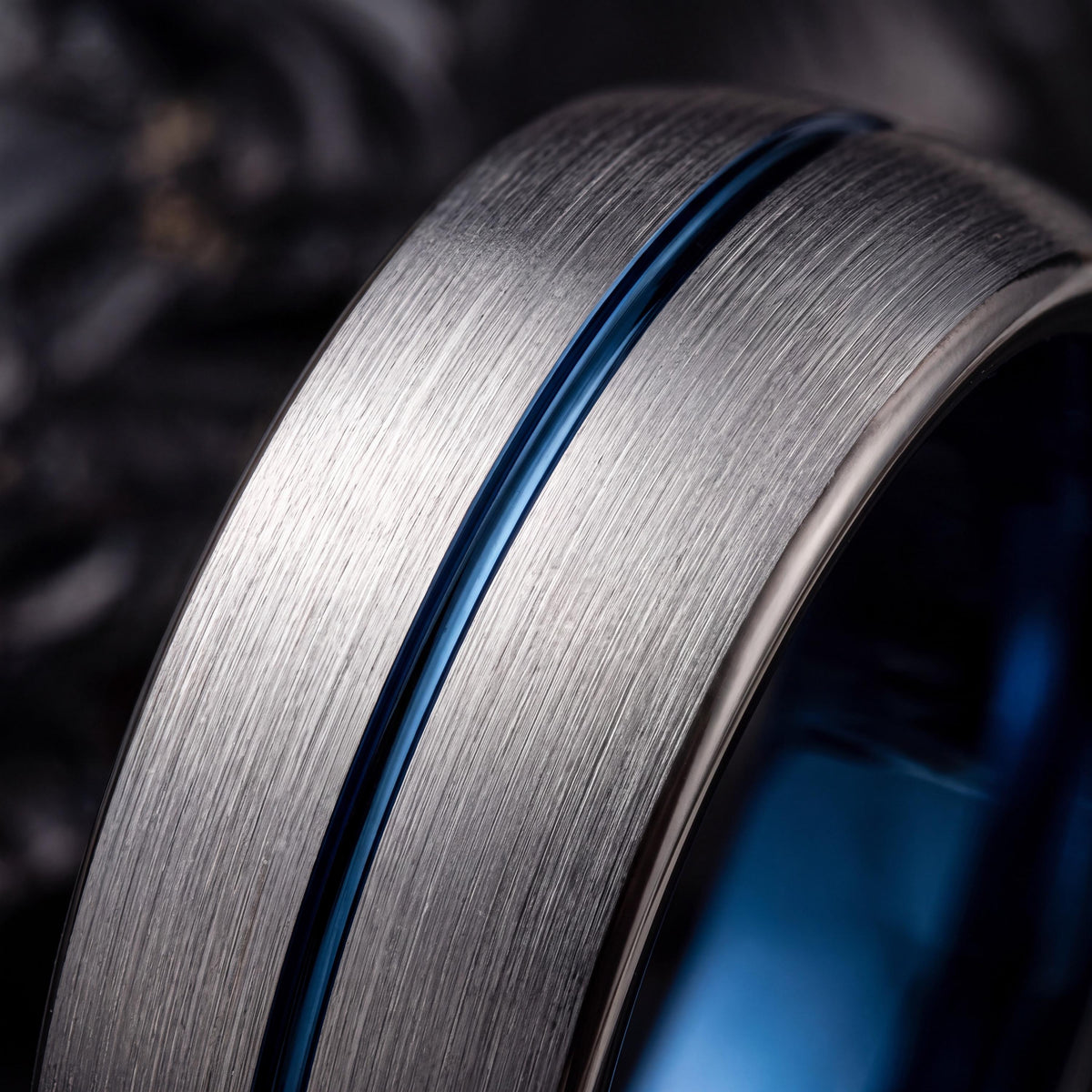 Mens Wedding Band,Mens Wedding Band Tungsten,Wedding Rings Women,Matching Wedding Rings Set,Gunmetal Men Wedding Band,Grey,Mens Rings Blue,8
