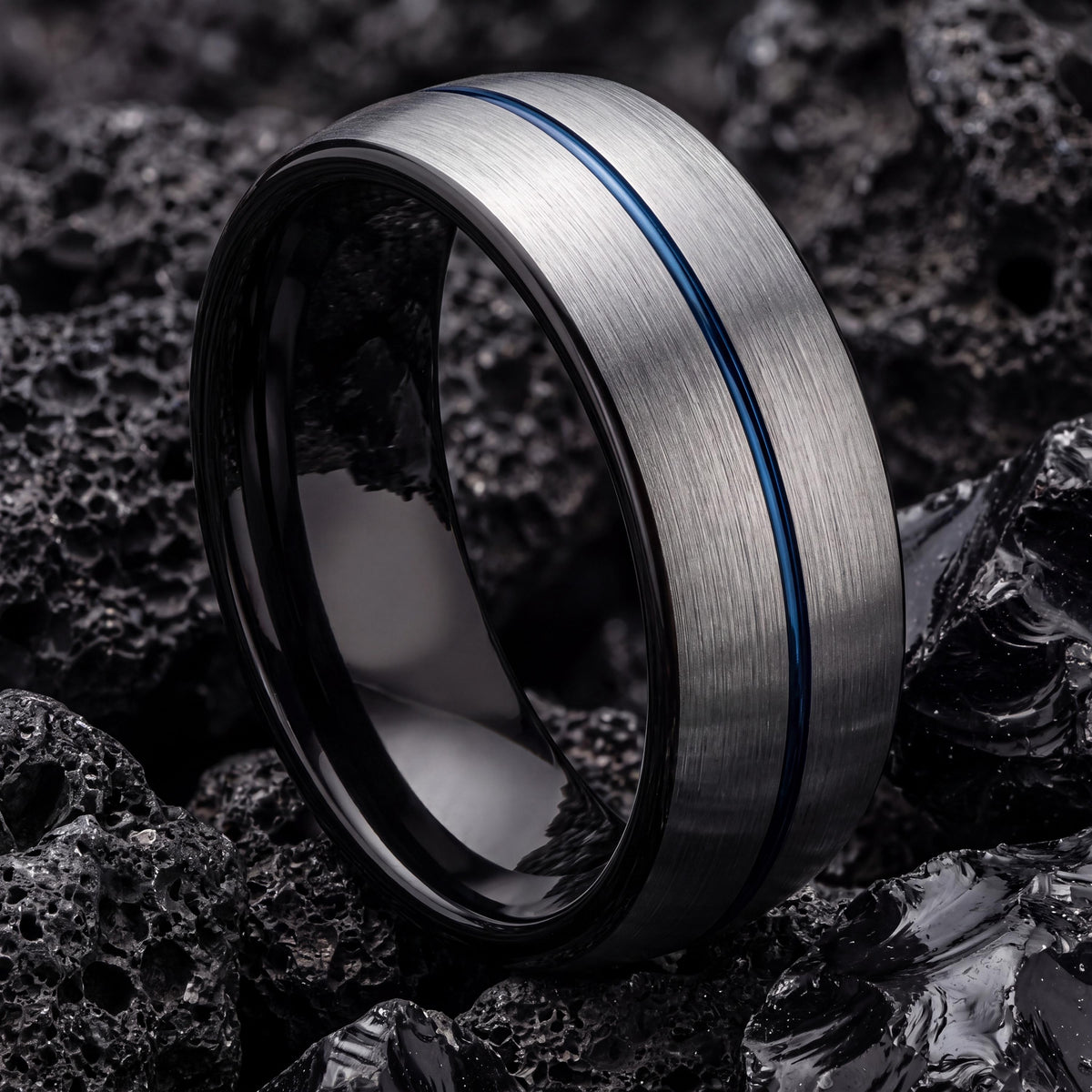 Wedding Bands,Mens Wedding Band Tungsten,Wedding Band Men,Wedding Bands Minimalist,Dainty Silver Ring,Black Rings Women,Blue Wedding Bands,8