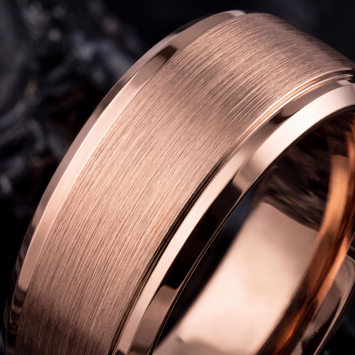 Brushed Rose Gold Wedding Ring, Womens Mens Wedding Band, Engagement Ring, Promise, Unique Gift for men, Women,Wedding Bands Women, Tunsgten