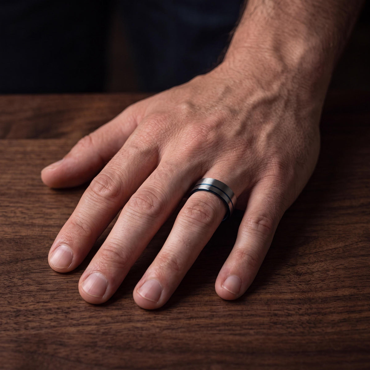 Mens Wedding Band Tungsten,Womens Wedding Bands,Mens Wedding Bands Unique,Blue And Silver Ring,Silver Tungsten Rings Set,Blue Wedding Ring,1