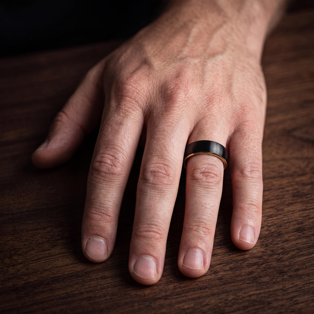 Wedding Ring,Mens Wedding Band Tungsten,Wedding Engagement Rings,Wedding Bands Set His and Hers,Chunky Gold Jewelry,Black Promise Ring Set,8