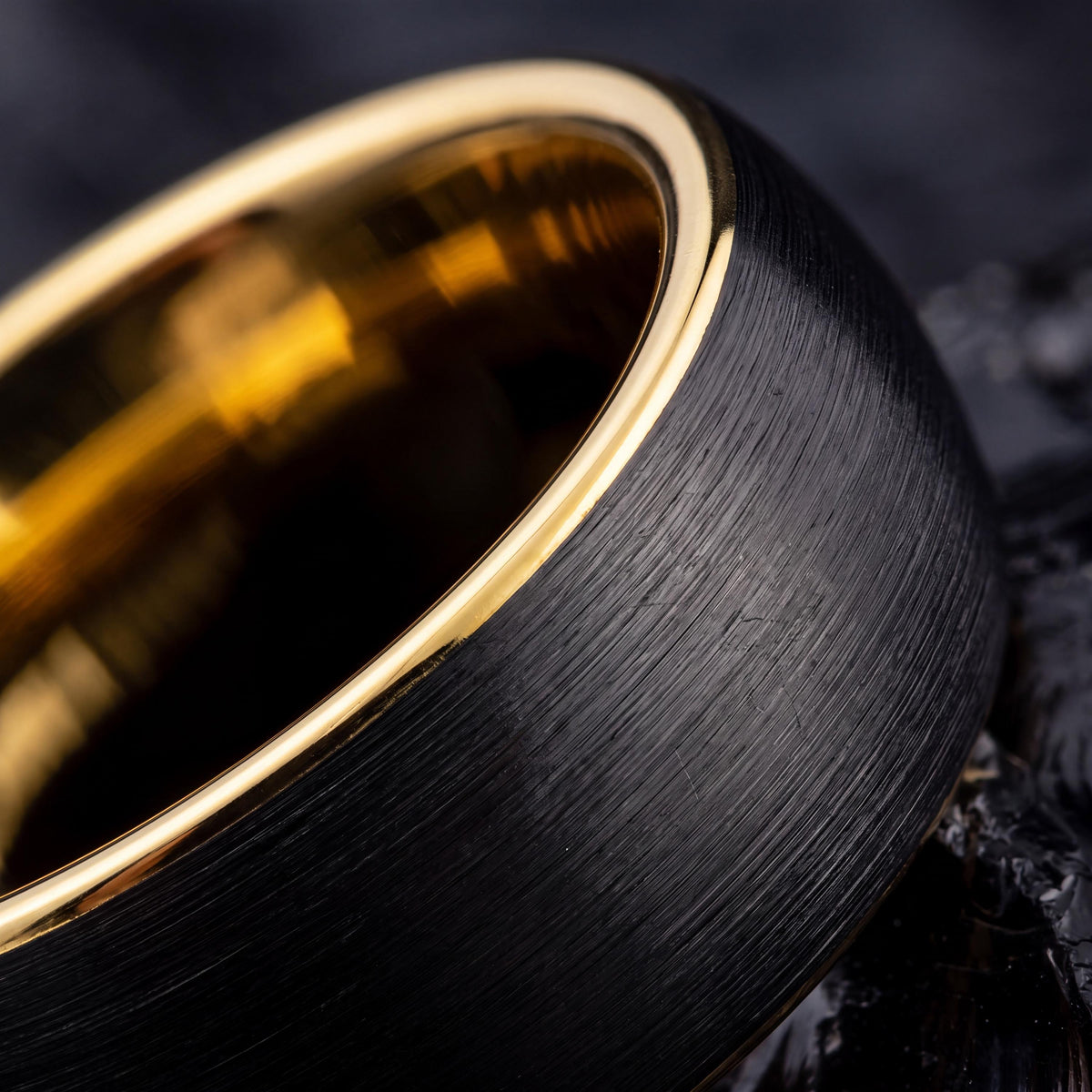 Wedding Ring,Mens Wedding Band Tungsten,Wedding Engagement Rings,Wedding Bands Set His and Hers,Chunky Gold Jewelry,Black Promise Ring Set,8