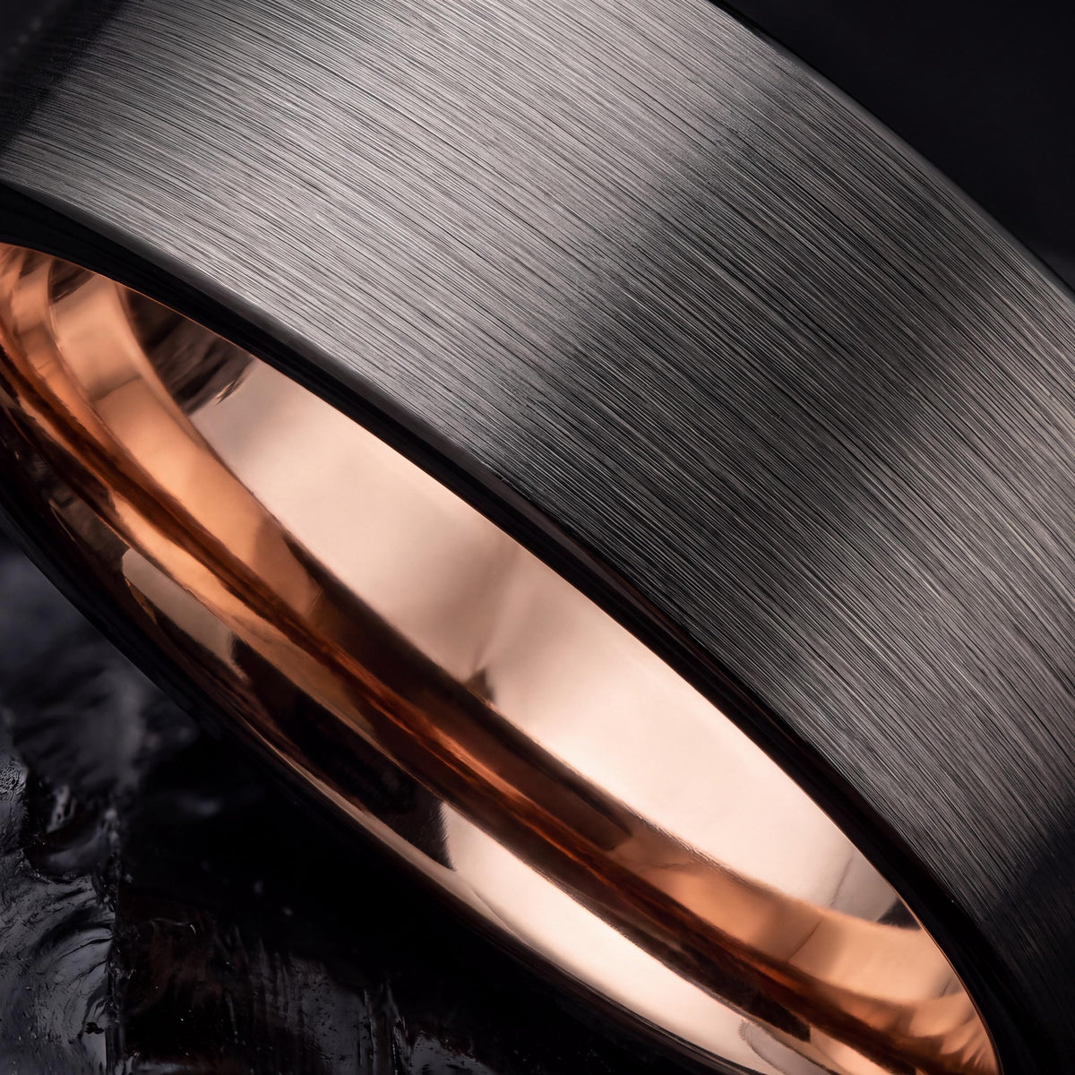 Mens Tungsten Wedding Band,Matching Wedding Bands His And Hers,Weddingband,Male Wedding Band Gunmetal 4mm,Rose Gold Wedding Ring Set Women,1