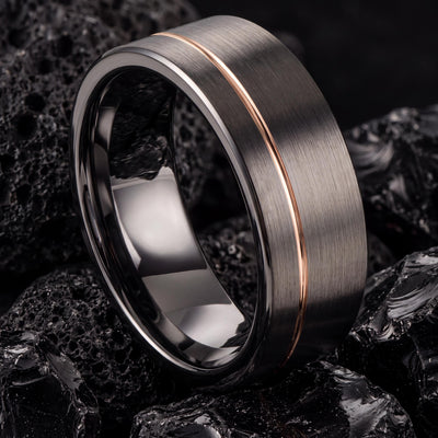 Tungsten Wedding Band,Tungsten Wedding Band,Unique Wedding Band,Thin Wedding Band,Gunmetal Men Wedding Band,Female Rose Gold Wedding Band,10