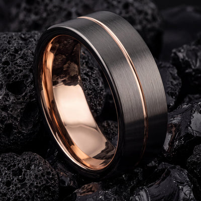 Wedding Band,Mens Tungsten Wedding Band,Wedding Bands Women,Male Wedding Band,Male Wedding Band Gunmetal 6mm,Female Rose Gold Wedding Band,8