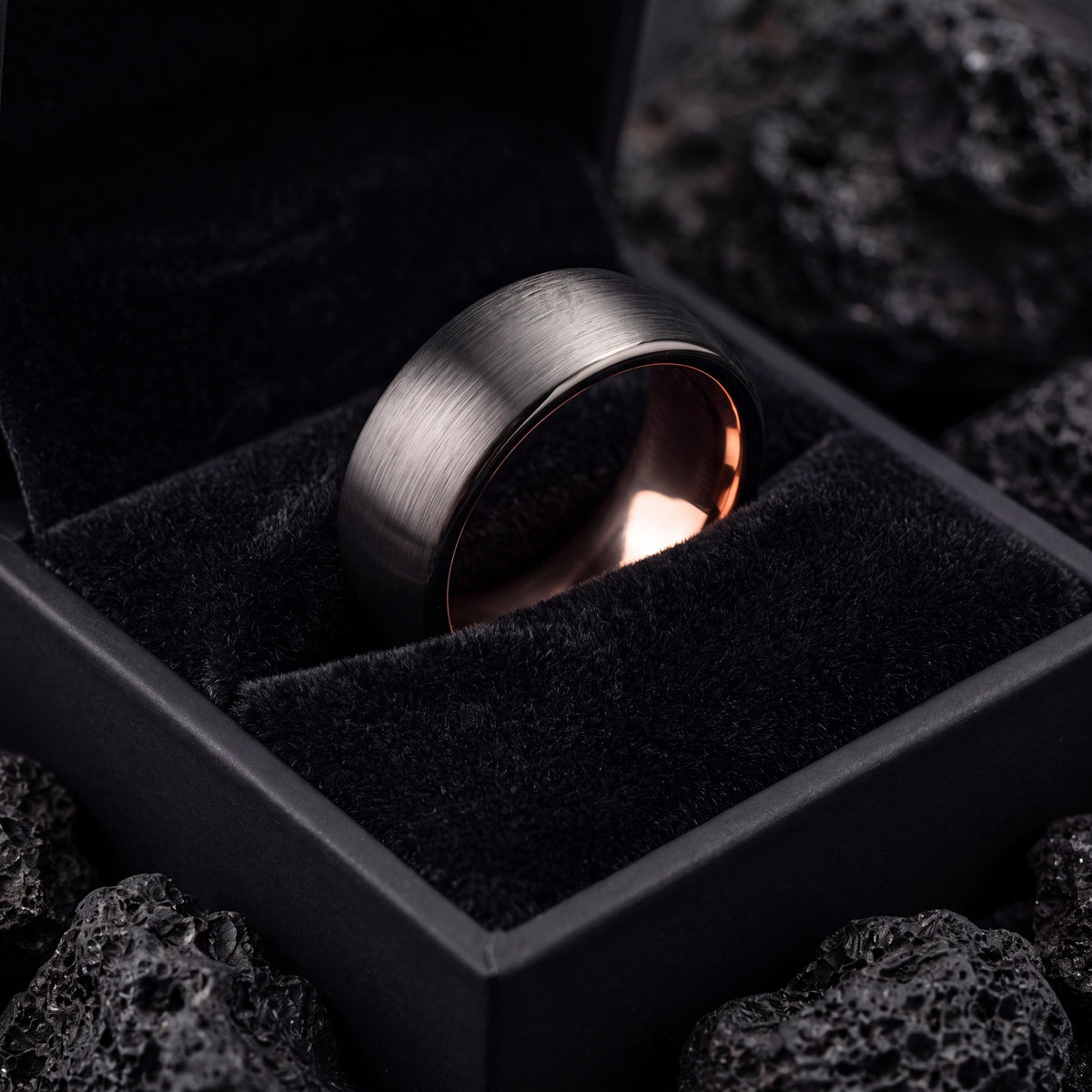Mens Wedding Band,Mens Tungsten Wedding Band,Curved Wedding Band,Womans Wedding Band Ring,Male Wedding Band Gunmetal 6mm,Rose Wedding Band,8