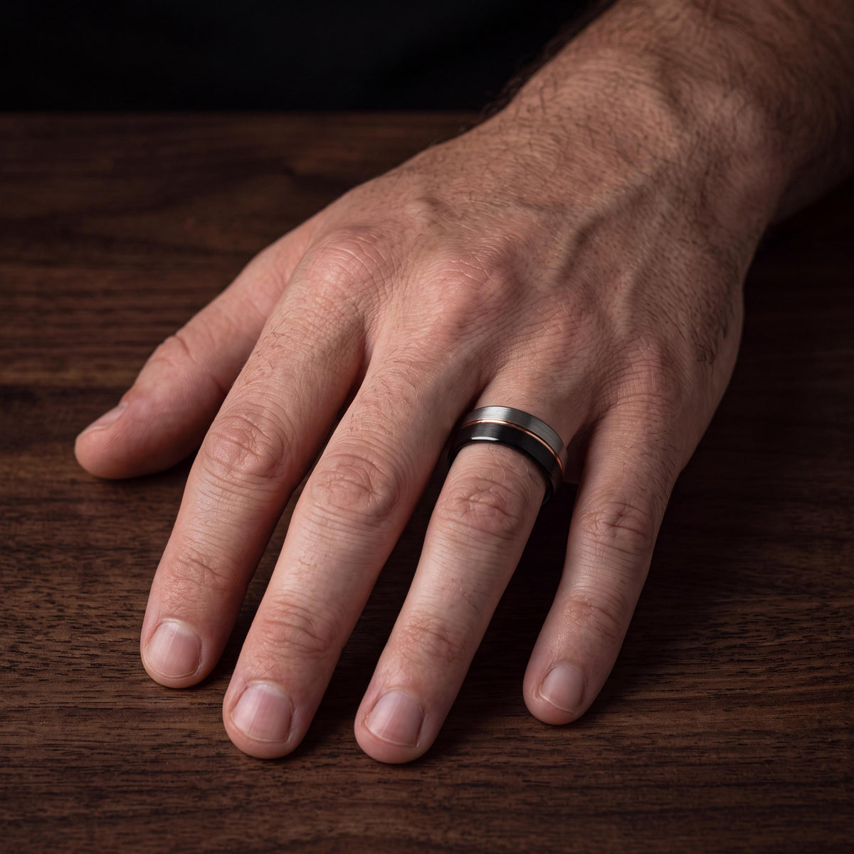 His And Hers Wedding Rings,Rose Gold And Black Tungsten Wedding Band,Silver Jewelry,Female Rose Gold Wedding Band,Black Wedding Band Women,1