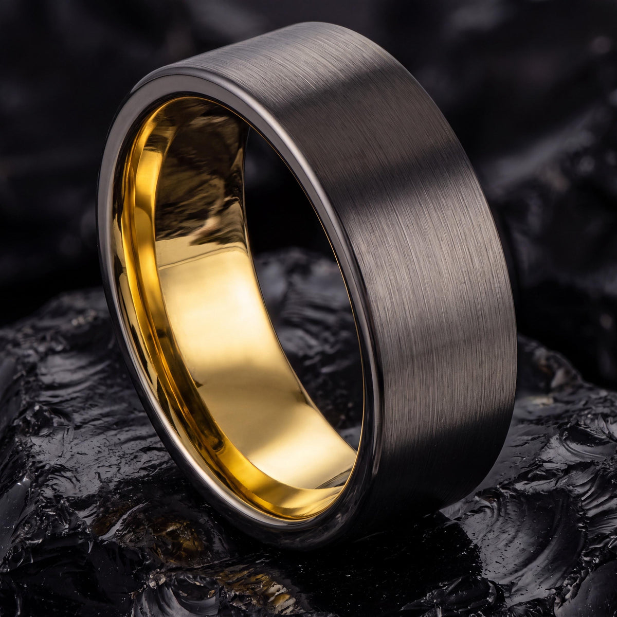 Wedding Bands,Mens Wedding Band Tungsten,Wedding Band Set His and Hers,Wedding Band Tungsten Carbide,Gunmetal Men Wedding Band,Gold Band 18K