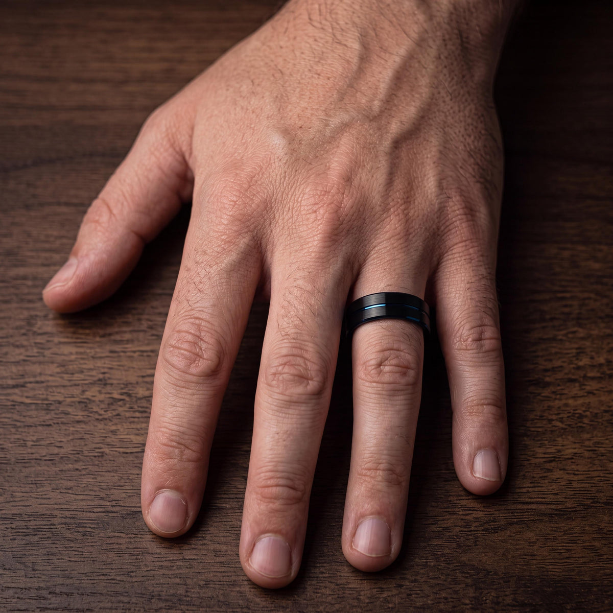 Wedding Band,Mens Tungsten Wedding Band,Wedding Rings,Two Tone Wedding Band Set,Black Embellished,Thin Blue Line,For,Gifts,Anniversary,First