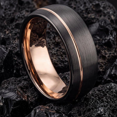 Mens Wedding Band Tungsten,Wedding Rings,Narrow Comfort Fit Wedding Band,Male Wedding Band Gunmetal 6mm,Rose Wedding Band,For,Gifts