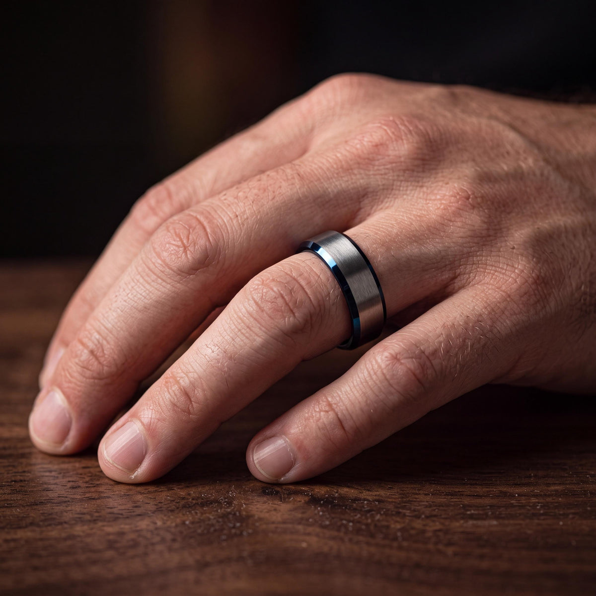 Mens Tungsten Wedding Band,Wedding Wedding Bands,Personalised Wedding,Mens Wedding Ring Silver And Blue,Silver Modern Ring,Blue Wedding Ring