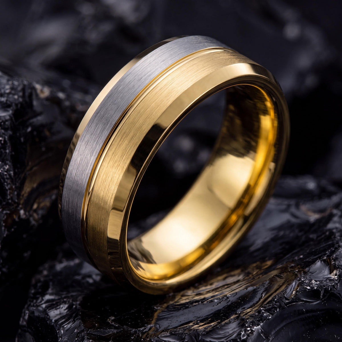Tungsten Wedding Band,Wedding Bands Women Unique,Two Tone Mens Wedding Rings,Tungsten Ring Gold,Silver Promise Ring Men,Gold And Silver Ring