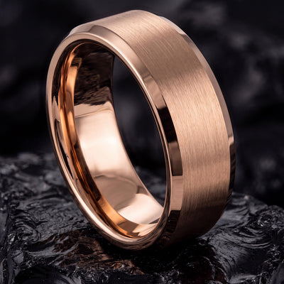 Mens Wedding Band,Mens Wedding Band Tungsten,Couples Wedding Bands,Curved Wedding Bands,Rose Wedding Band,For,Gifts,Anniversary,Birthday,Her