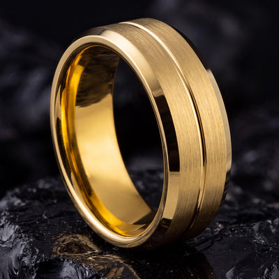 Tungsten Wedding Band,Mens Wedding Band Tungsten,Wedding Ring Set His and Hers,Womens Wedding Ring,Mens Wedding Flat Band 18K Yellow Gold,10