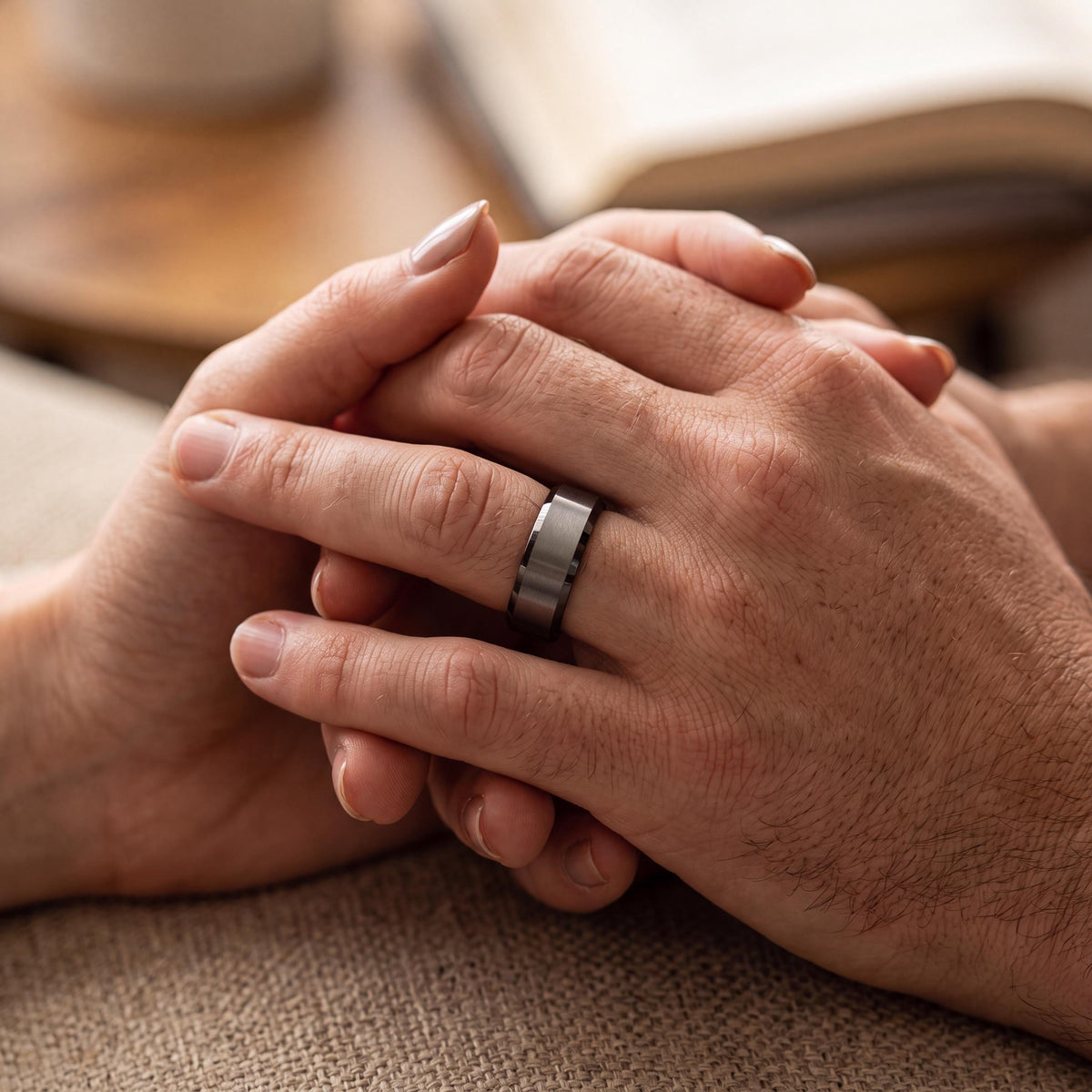 Mens Wedding Band,Mens Wedding Band Tungsten,Unique Wedding Rings,Contour Wedding Band,Male Wedding Band Gunmetal 8mm,Statement Rings Silver
