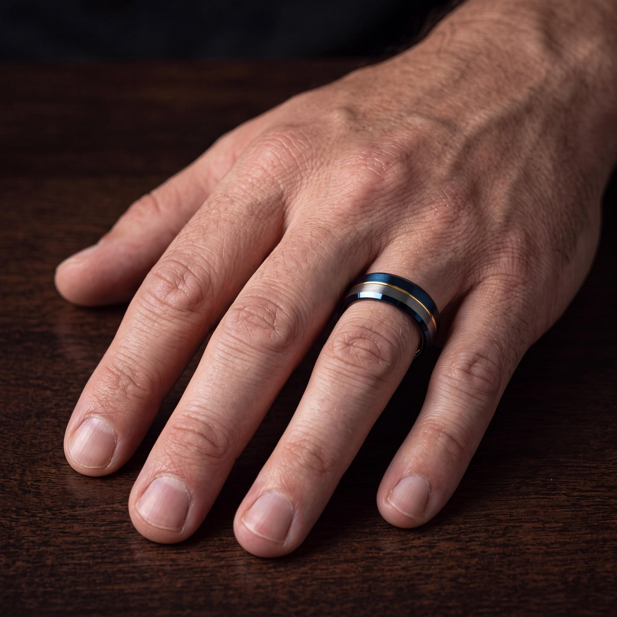 Tungsten Wedding Band,Mens Wedding Rings,Wedding Bands Women Curved,Heavy Weight Gold Band Ring,Silver Promise Ring Men,Blue Wedding Ring,10