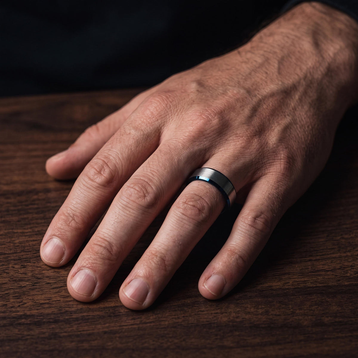 Wedding Bands,Mens Tungsten Wedding Band,Wedding Bands Set,Couples Wedding Rings,Gray Tungsten Wedding Band,Mens Rings Black,Blue Jewelry,10