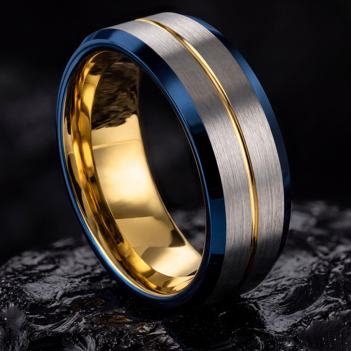 Mens Tungsten Wedding Band,Unique Wedding Rings,His And Hers Wedding Rings,Plan Wedding Bands Women Gold,Silver Rings Set,Mens Rings Blue,10