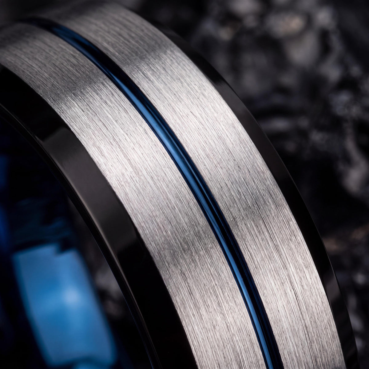 Wedding Bands,Mens Tungsten Wedding Band,Wedding Band Men,Two Tone Wedding Band Set,Gray Tungsten Wedding Band,Mens Black Rings,Blue Jewelry