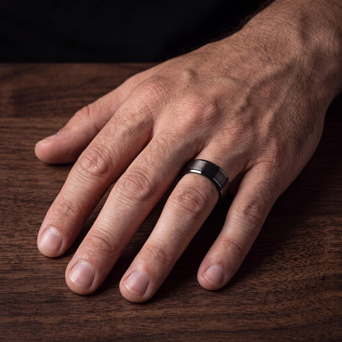 Wedding Band,Mens Wedding Band Tungsten,Matching Wedding Bands His and Hers,Wedding Rings Sets His and Hers,Male Wedding Band Gunmetal 6mm,8