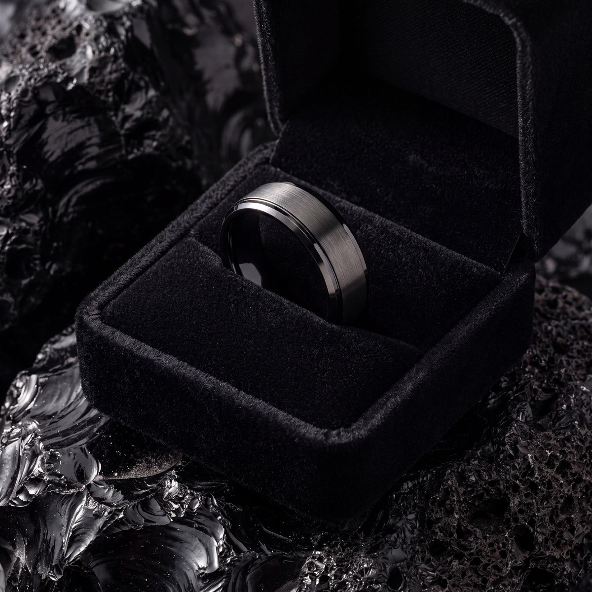 Tungsten Wedding Band,Tungsten Wedding Band,Womens Wedding Bands,Wedding Band Women Thin,Male Wedding Band Gunmetal 6mm,Black Embellished,10
