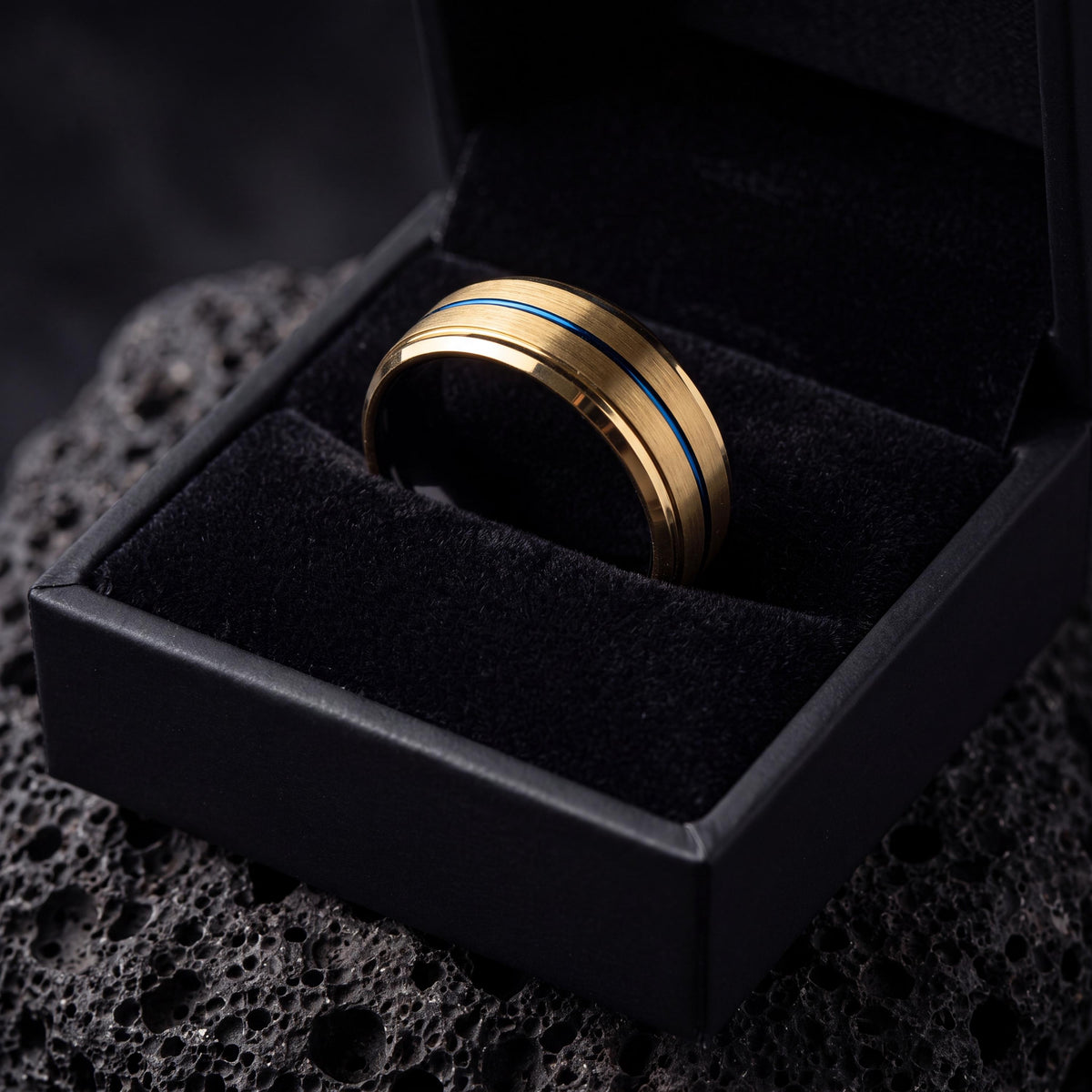 Mens Wedding Band,Mens Wedding Band Tungsten,Wedding Ring Set,Mens 8Mm Two Tone Wedding Band,Rings Gold,Black Wedding Band Men,Royal Blue,10