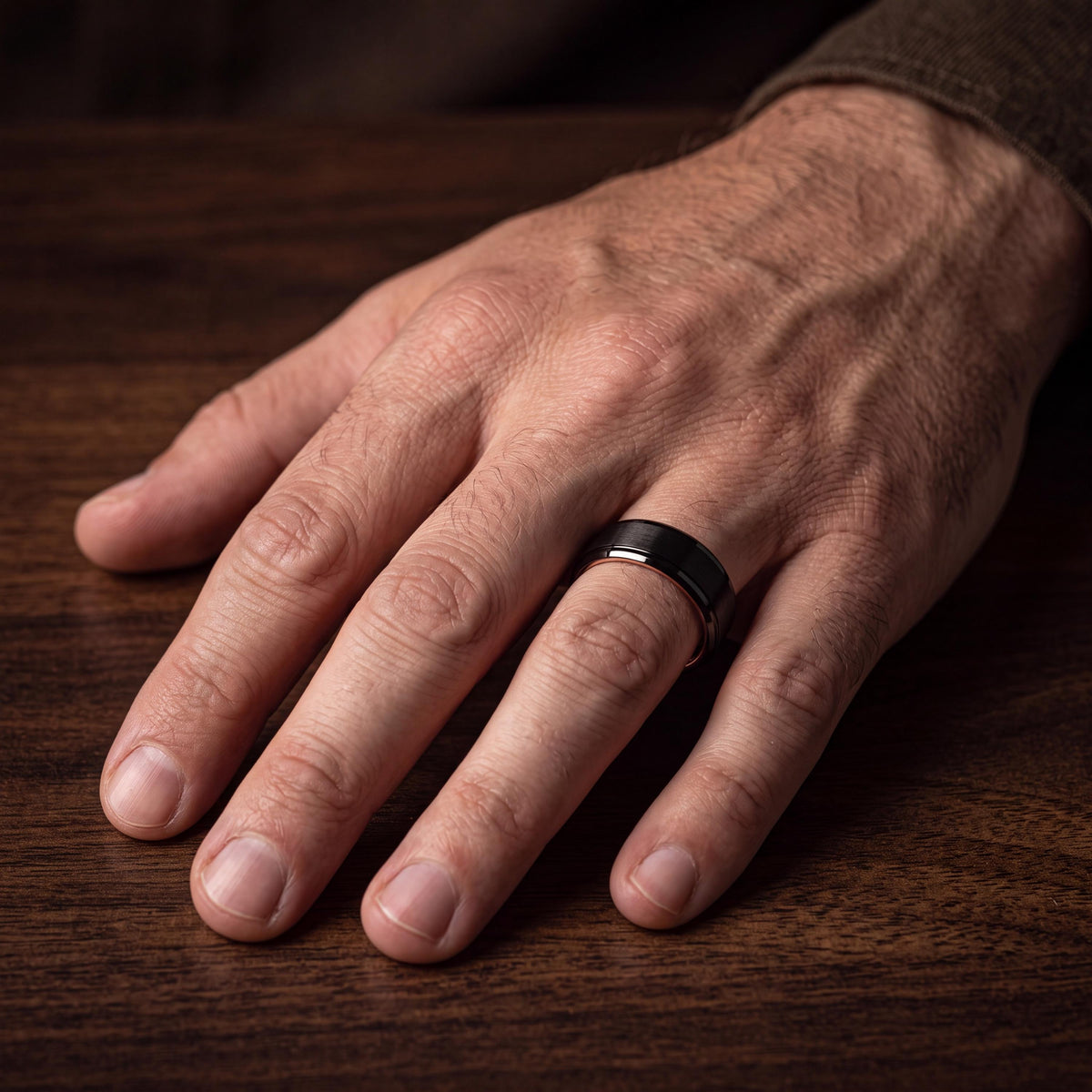 Tungsten Wedding Band,His and Hers Wedding Bands,Couple Wedding Bands,Rose Gold and Black Tungsten Wedding Band,Rose Gold Rings,Black Friday