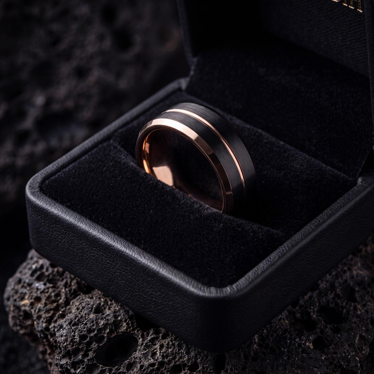 Wedding Bands,Mens Wedding Band Tungsten,Curved Wedding Band,Two Tone Mens Wedding Rings,Black Line Rose,Rose Wedding Band,Black Embellished