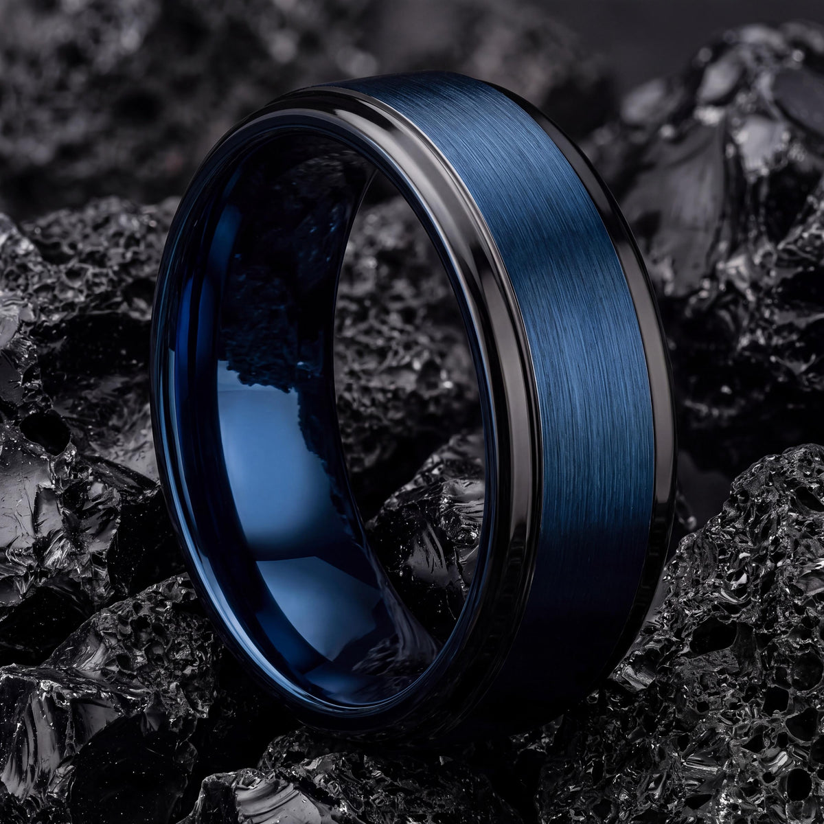 Tungsten Wedding Band,Mens Wedding Band Tungsten,Matching Wedding Bands,Womans Wedding Band Ring,Black Wedding Band Women,Dusty Blue Wedding