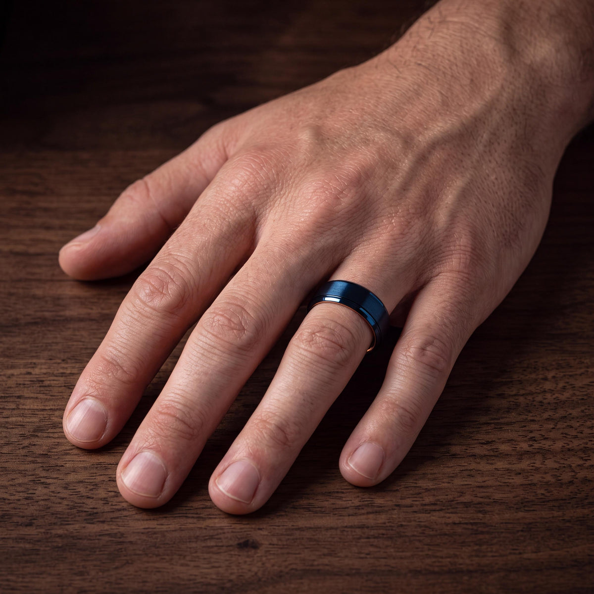 Tungsten Wedding Band,Mens Tungsten Wedding Band,Wedding Bands Women Unique,Wedding Ring Set His and Her,Rose Gold Couple Rings,Blue Rings,8