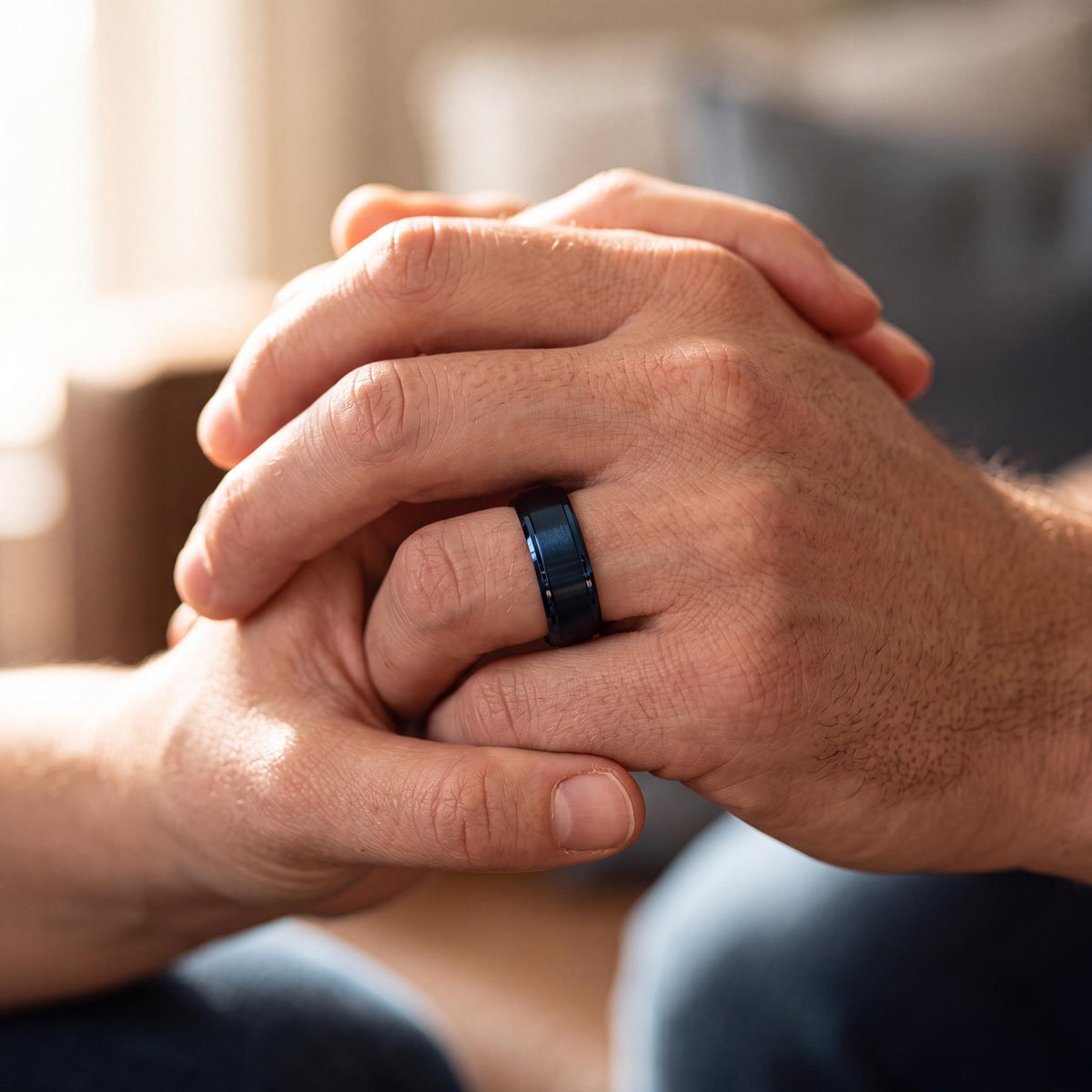 Tungsten Wedding Band,Mens Tungsten Wedding Band,Wedding Bands Women Unique,Wedding Ring Set His and Her,Rose Gold Couple Rings,Blue Rings,8