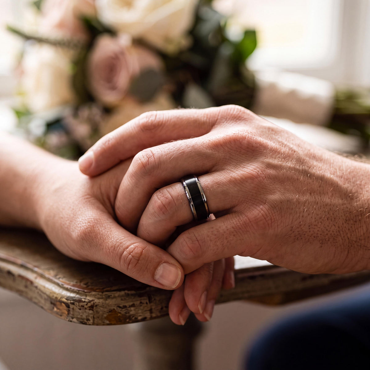 Wedding Band,Mens Tungsten Wedding Band,Wedding Bands Women Unique,8Mm Wedding Ring Men,Silver Natural Ring,Black,Dainty Blue Ring Stackable