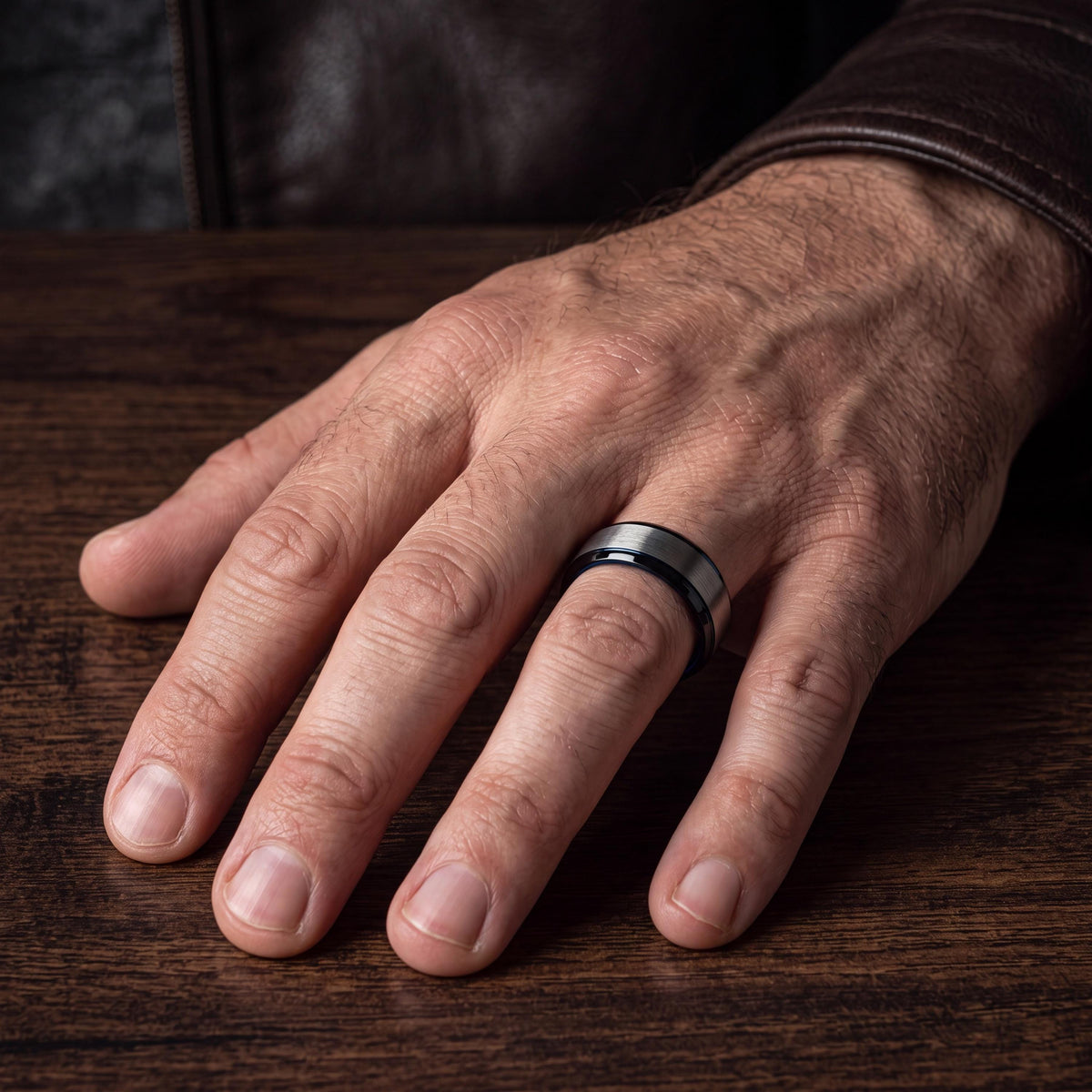 Mens Wedding Band,Tungsten Wedding Band,Curved Wedding Band,Wedding Band Mens,Engagement Ring Silver,Newly Wed Gifts Black,Blue Wedding Ring