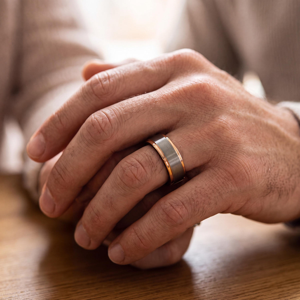 Mens Wedding Band Tungsten,Wedding Ring Set His And Hers,Women Wedding Band,Male Wedding Band Gunmetal 4Mm,Minimalist Silver Ring,Rosegold,1