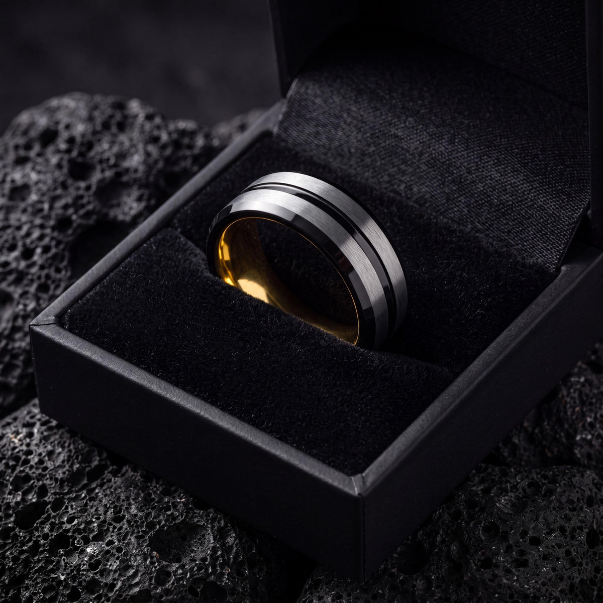 Wedding Ring,Tungsten Wedding Band,Unique Wedding Band,Matching Wedding Rings Set,Gold Stacking Ring,Silver Wedding Ring,Mens Black Rings,10